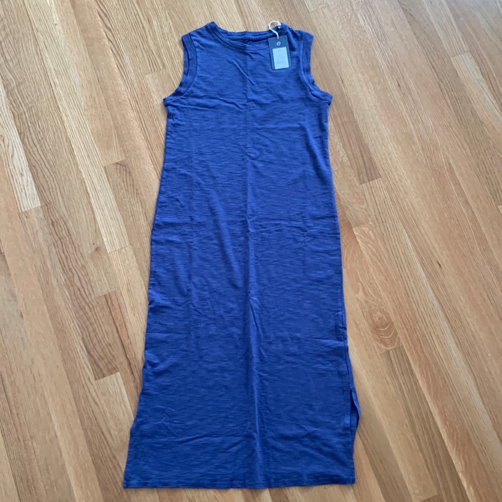 NWT sleeveless blue cotton dress